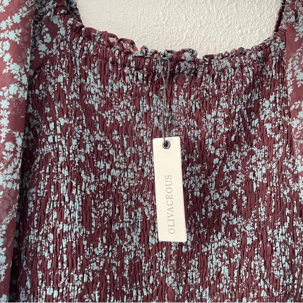 Olivaceous Elegant Floral Print Women's mini dress M NWT - Picture 4 of 5